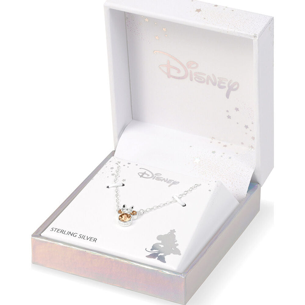 Colgante de plata 925 con silueta de Minnie Disney y detalles rosados - 4