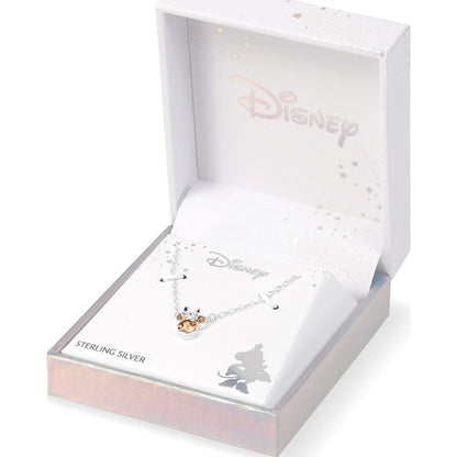 Colgante de plata 925 con silueta de Minnie Disney y detalles rosados - 4