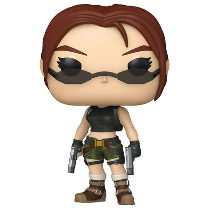 Figura Funko POP de Lara Croft de Tomb Raider con gafas y dos pistolas