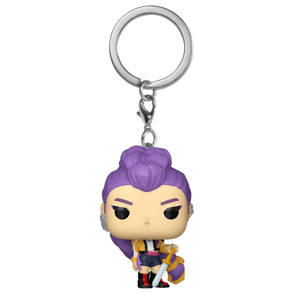 Llavero FUNKO Pocket POP! de Rumi con cabello morado y espada