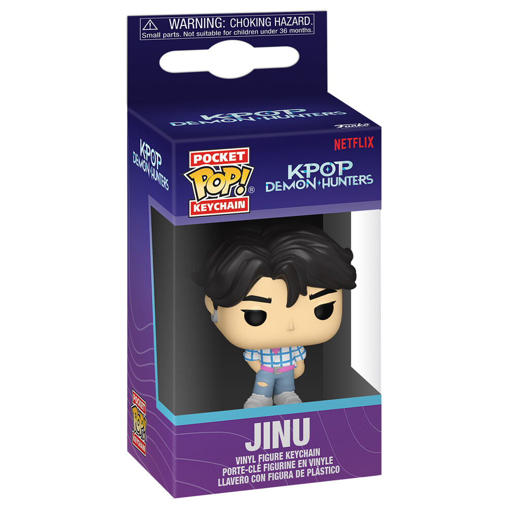 Llavero FUNKO Pocket POP! de Jinu con outfit de cuadros azules y blancos - 2