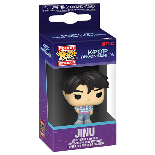 Llavero FUNKO Pocket POP! de Jinu con outfit de cuadros azules y blancos - 2