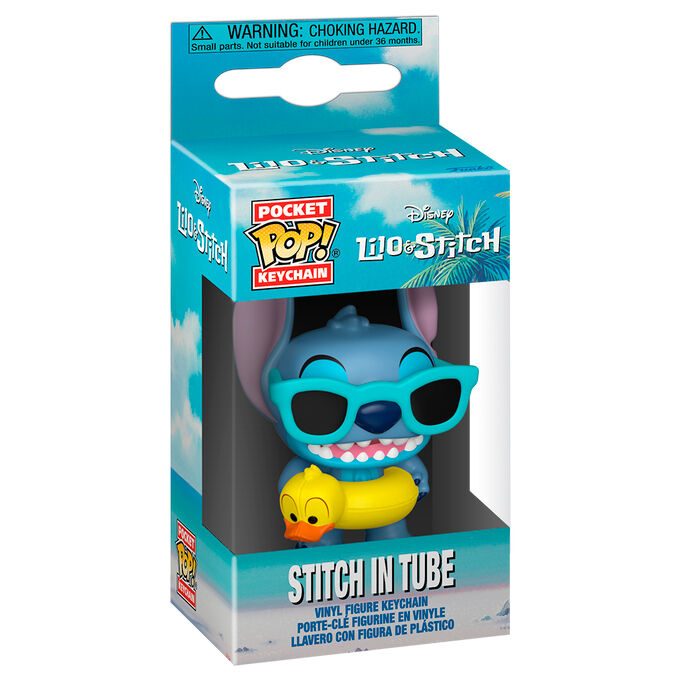 Llavero Pocket POP! de Stitch con gafas de sol y flotador amarillo de pato - 2