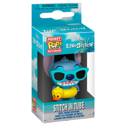 Llavero Pocket POP! de Stitch con gafas de sol y flotador amarillo de pato - 2