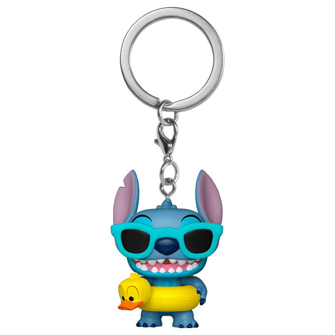 Llavero Pocket POP! de Stitch con gafas de sol y flotador amarillo de pato