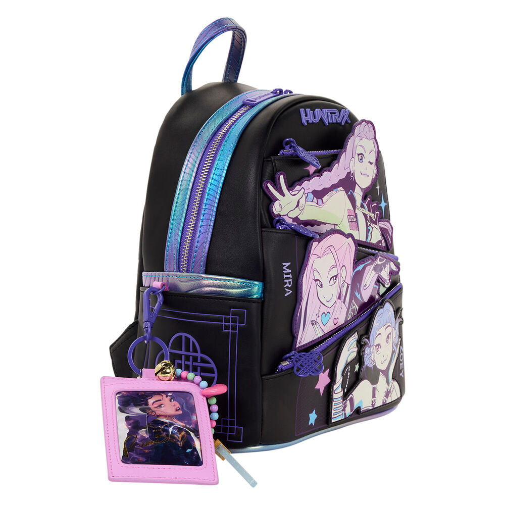 Mochila Loungefly Huntrix de KPop Demon Hunters con Rumi, Mira y Zoey - 2