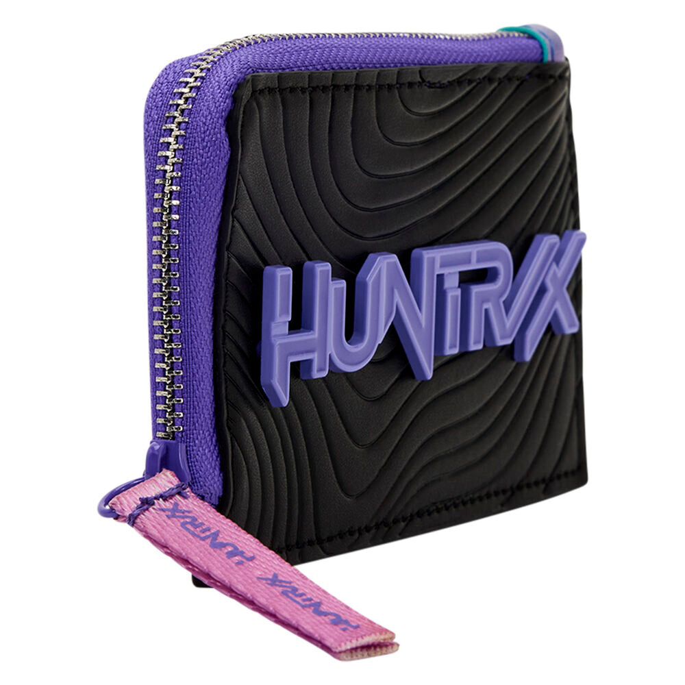 Tarjetero Loungefly Huntrix negro con detalles morados - 2