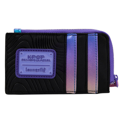Tarjetero Loungefly Huntrix negro con detalles morados - 3