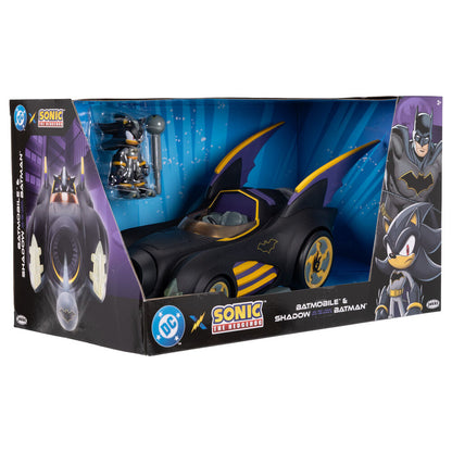 Batmobile negro con detalles amarillos y figura Shadow Batman de Sonic - 2