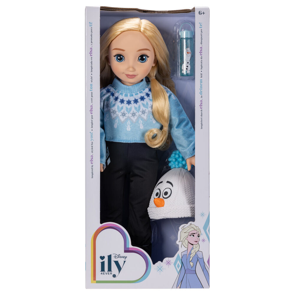 Muñeca Elsa Frozen ily 4Ever de 50 cm con jersey azul, patines y gorro de Olaf - 2