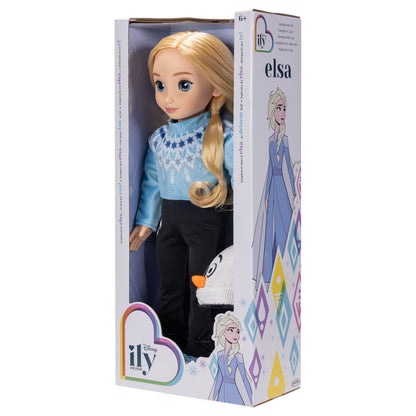 Muñeca Elsa Frozen ily 4Ever de 50 cm con jersey azul, patines y gorro de Olaf - 4
