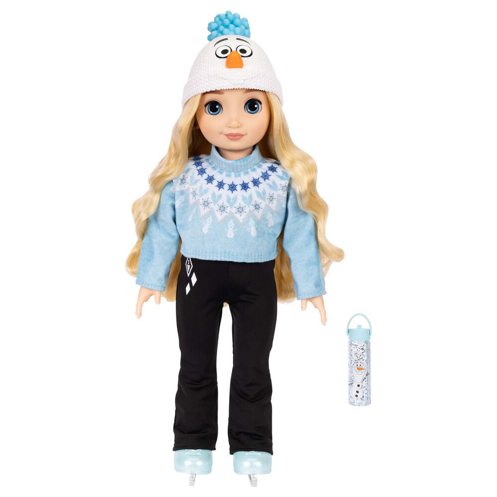 Muñeca Elsa Frozen ily 4Ever de 50 cm con jersey azul, patines y gorro de Olaf