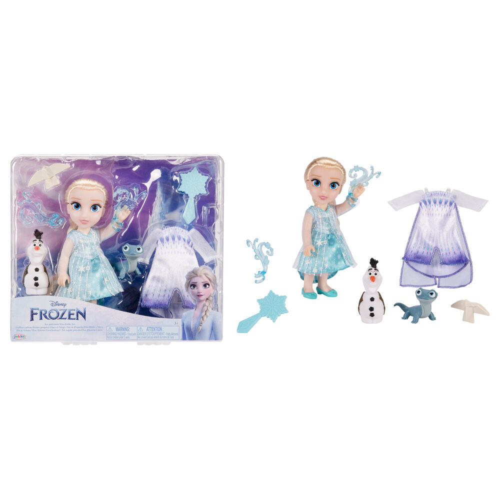 Muñeca Elsa Frozen de 15 cm con Olaf, Bruni, dos outfits y accesorios - 3