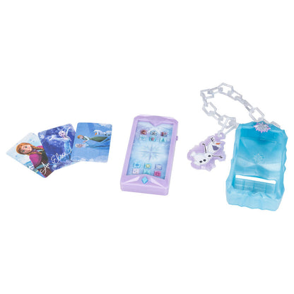 Teléfono de juguete Frozen con funda azul y dije de Olaf - 4