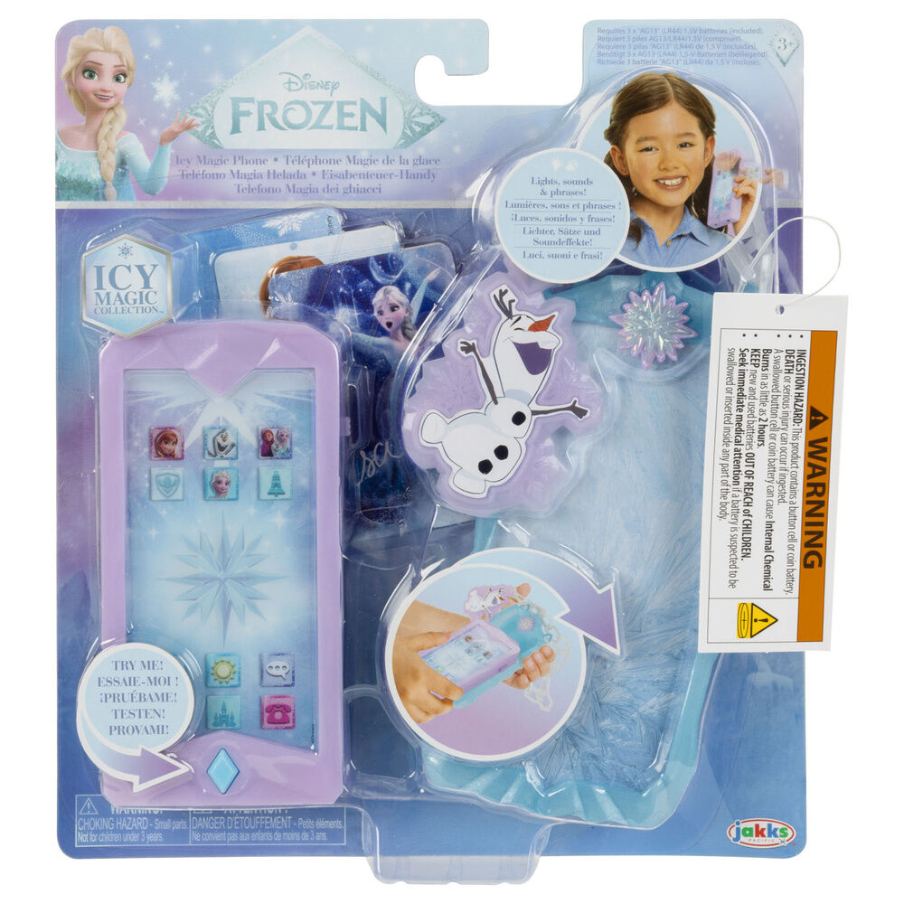 Teléfono de juguete Frozen con funda azul y dije de Olaf - 2