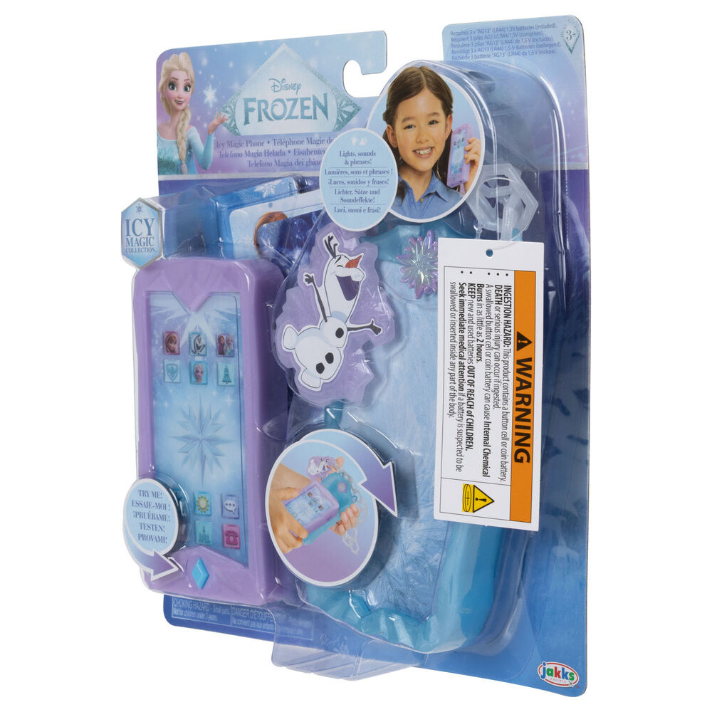 Teléfono de juguete Frozen con funda azul y dije de Olaf - 8