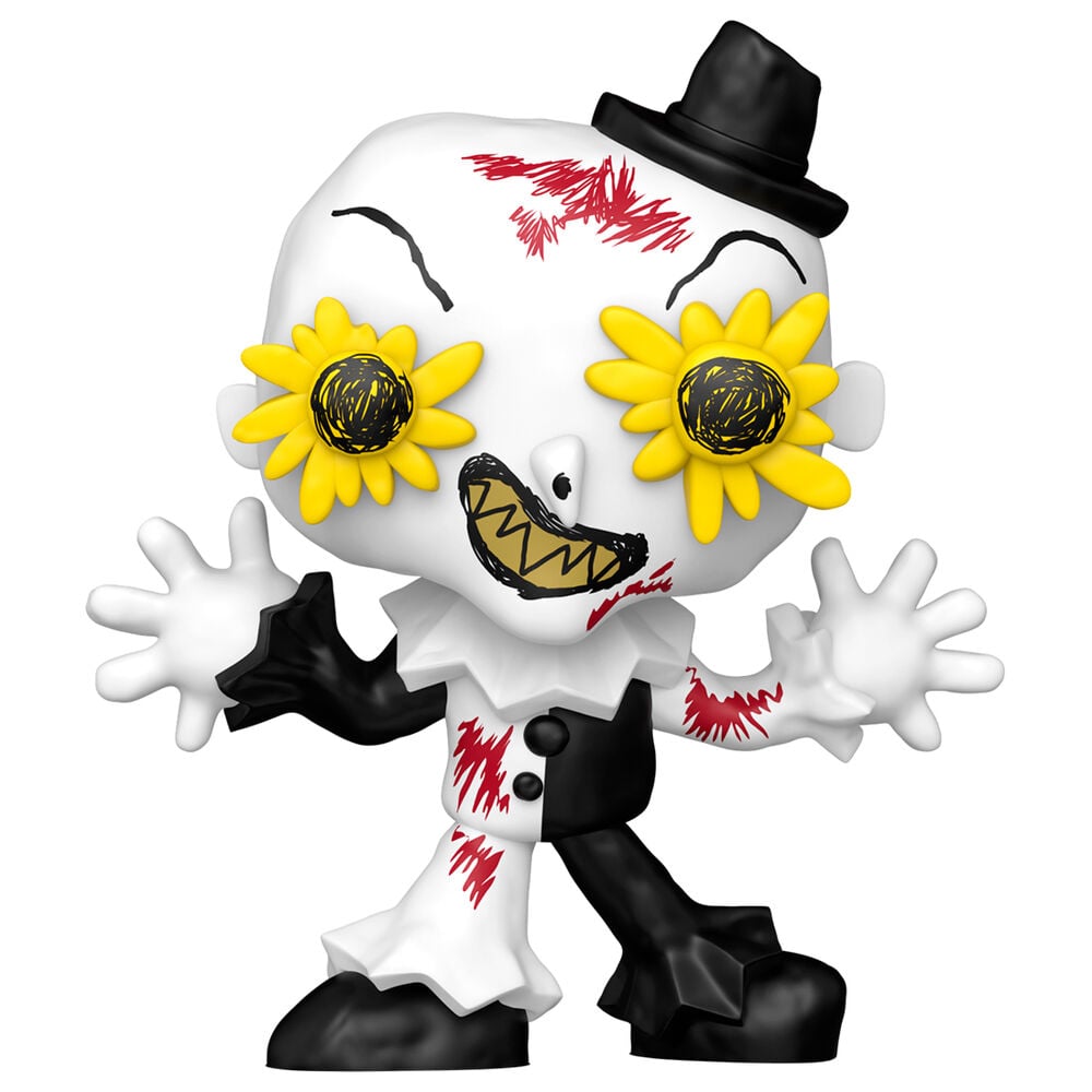 Figura Funko POP! de Art the Clown de Terrifier con flores amarillas en los ojos