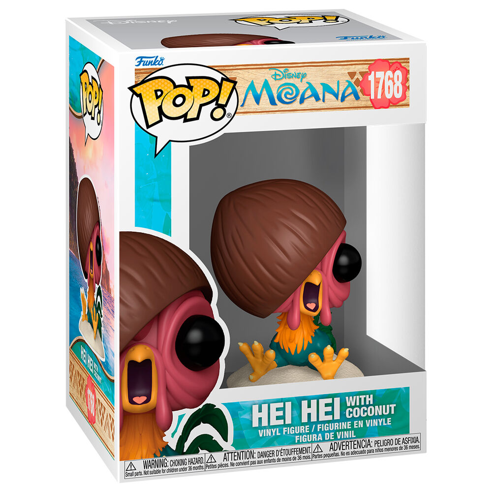 Figura Funko POP! de Hei Hei con un coco sobre la cabeza y base de arena - 2
