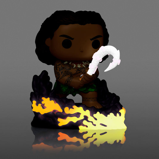 Figura Funko POP! Premium de Maui con anzuelo y base con fuego - 3