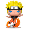 Figura Funko POP de Naruto Uzumaki con balón de fútbol y efectos naranjas