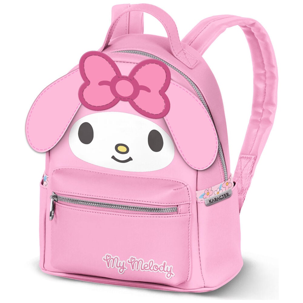 Mochila rosa de My Melody con lazo y bolsillo delantero