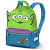 Mochila verde del Alien de Toy Story Disney Pixar con bolsillo frontal