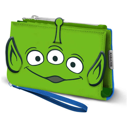 Cartera verde de Alien de Toy Story con correa azul