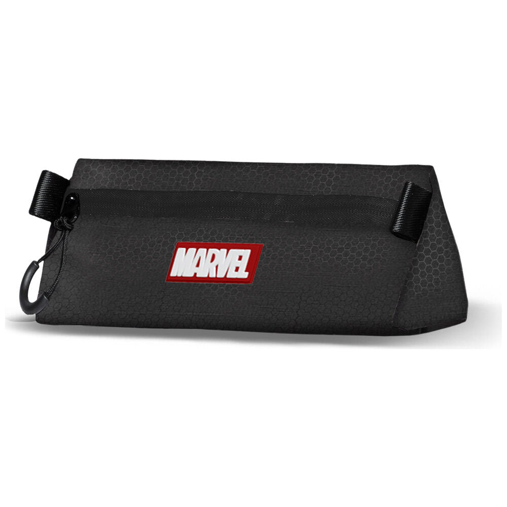 Portatodo Marvel negro con cremallera y estampado geométrico