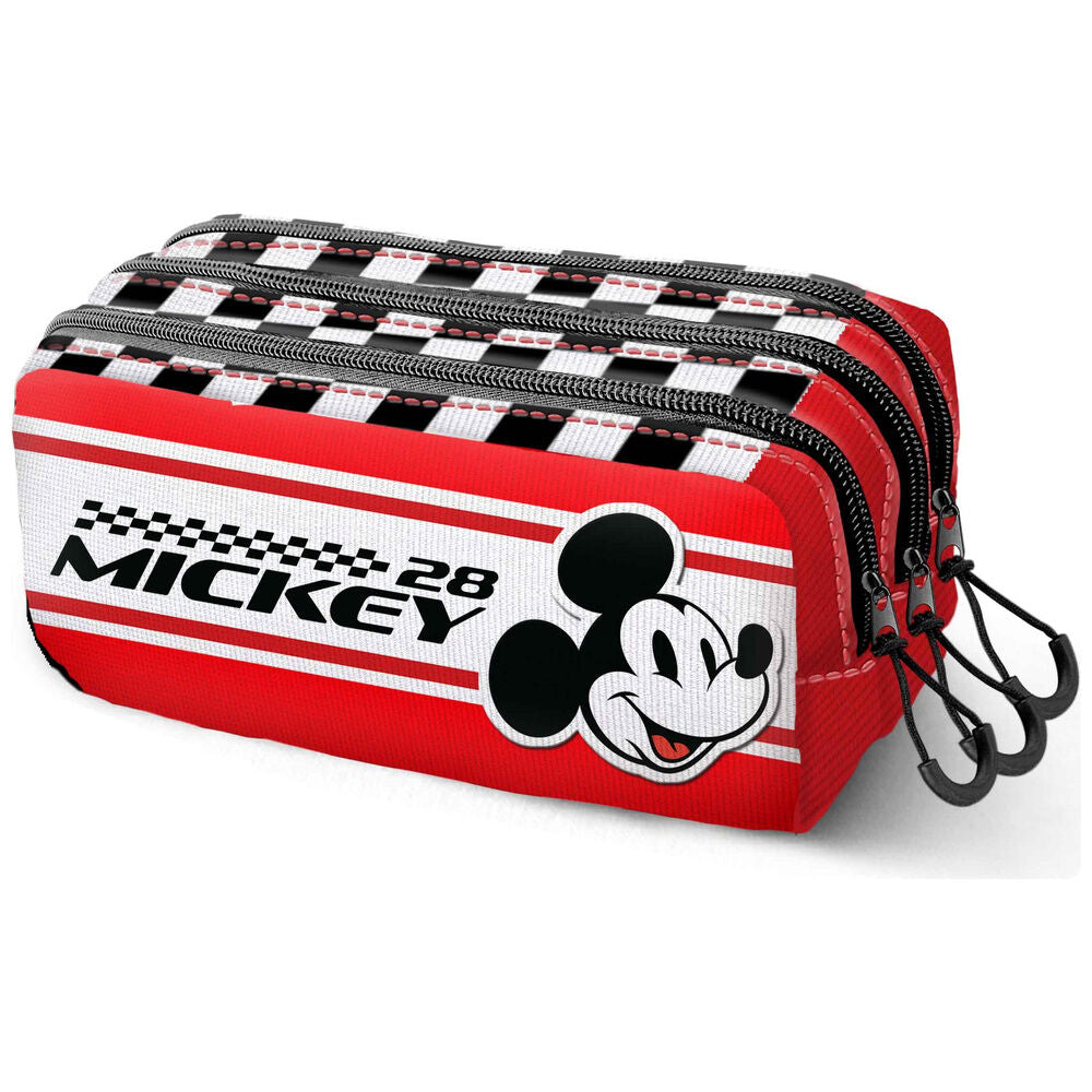 Portatodo triple rojo de Mickey Disney con tres compartimentos