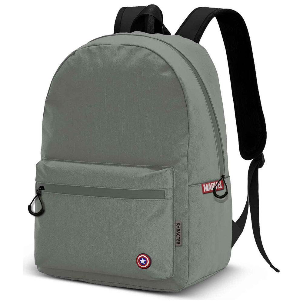 Mochila gris de Capitán América Marvel con escudo frontal