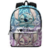 Mochila Disney de Angel y Stitch en tonos azules y malva