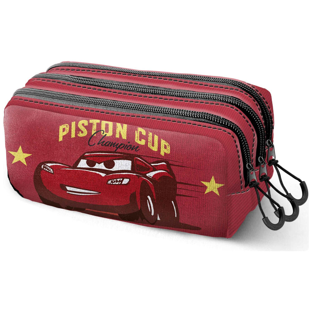 Portatodo triple rojo Cars 3 Disney Pixar con diseño Piston Cup