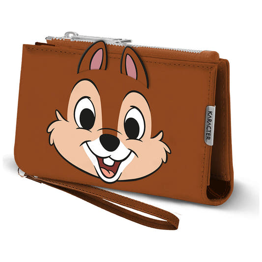 Cartera marrón Disney Chip y Chop con correa de mano