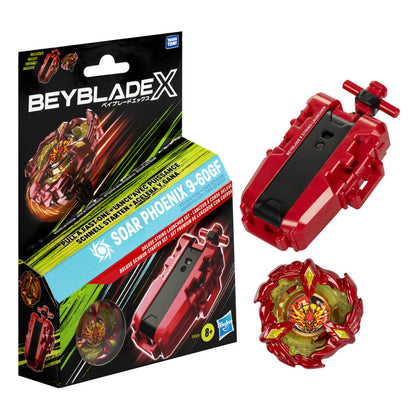 Set Beyblade X Soar Phoenix 9-60GF con lanzador rojo y top de ataque