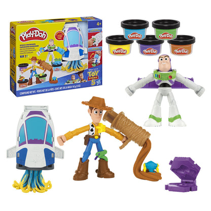 Set Play-Doh Toy Story 5 con nave espacial, Woody, Buzz y plastilina