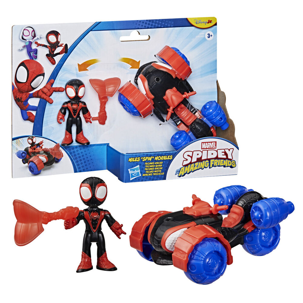 Figura de Miles Morales con Tecno-moto Marvel Spidey