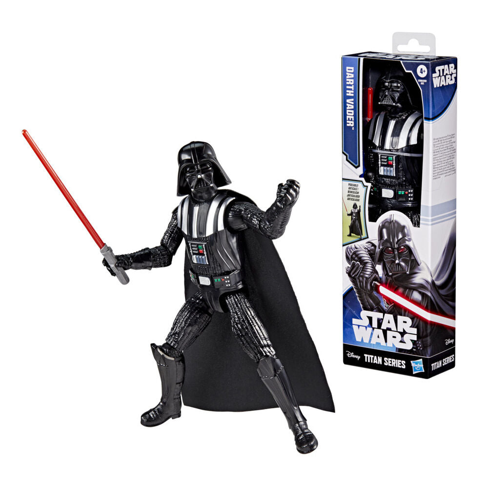 Figura articulada de Darth Vader Star Wars Titan Series de 30 cm con sable de luz rojo