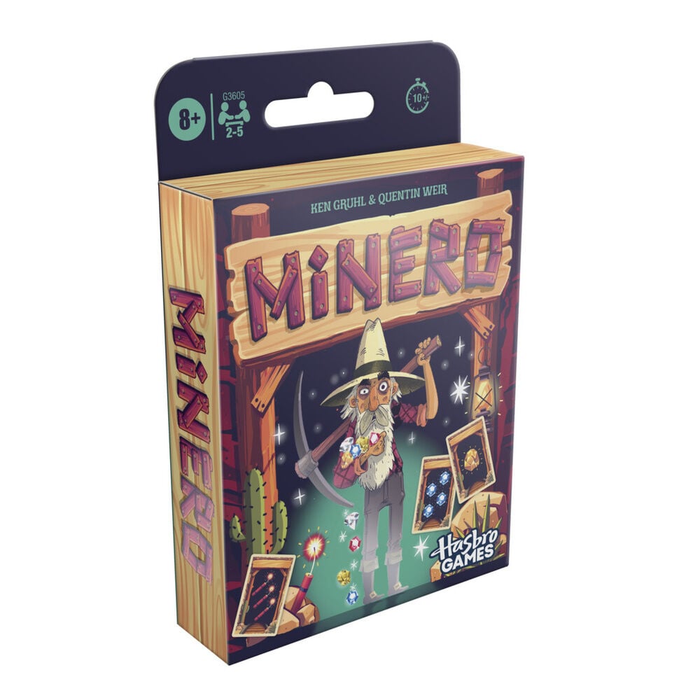Juego de cartas Minero de Hasbro con cartas de tesoros y diseño de mina - 2