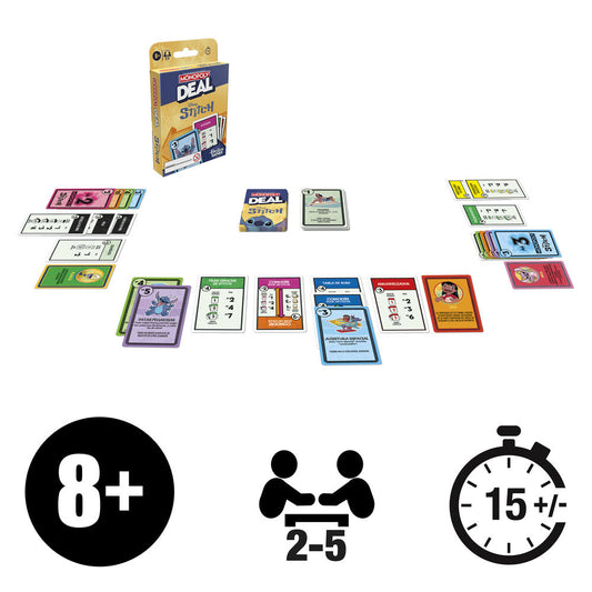 Juego de cartas Monopoly Deal Disney Stitch - 2