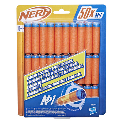 Pack de 50 dardos de espuma Nerf N1 naranjas con punta azul - 2