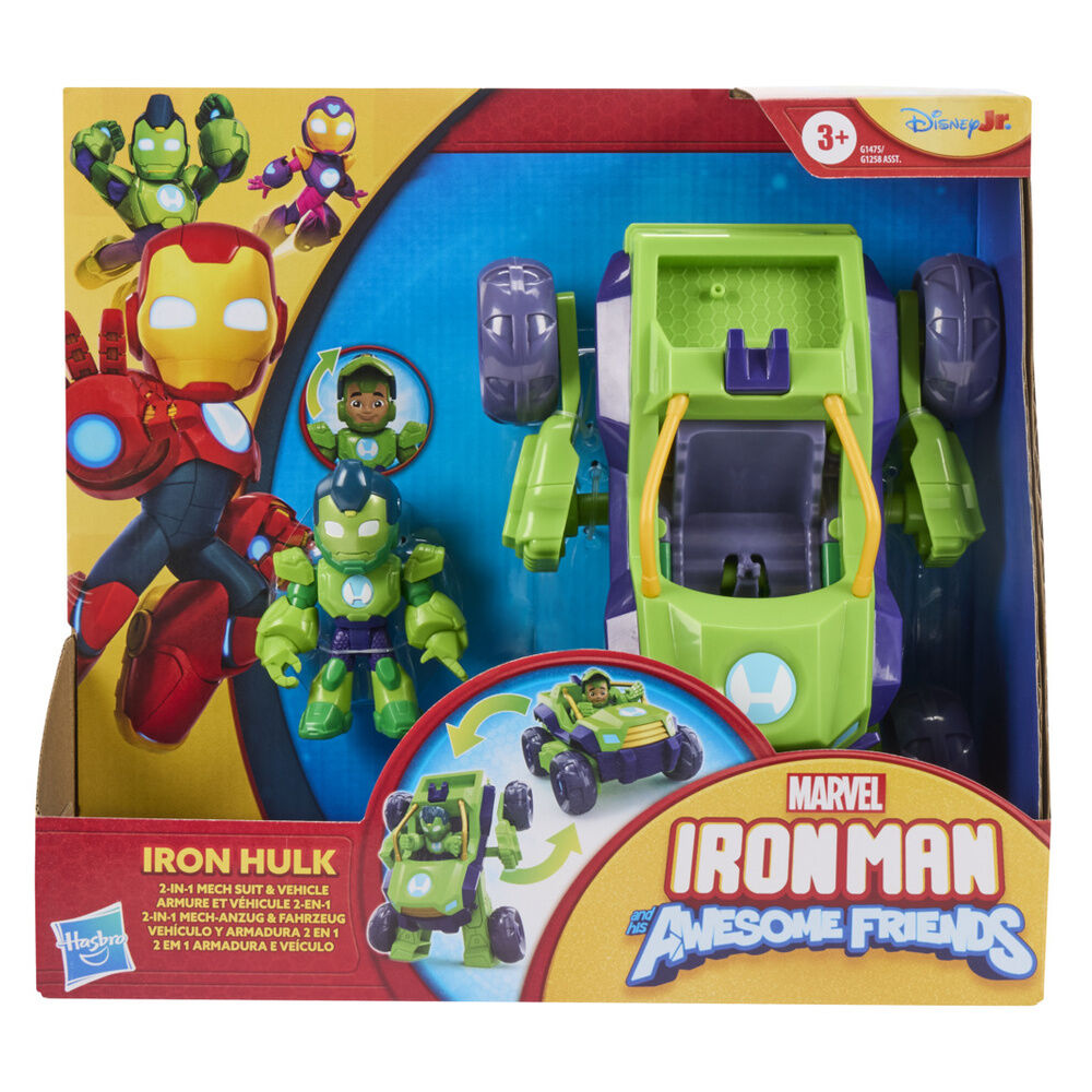 Figura Iron Hulk de 7,6 cm con vehículo verde y morado Marvel - 2