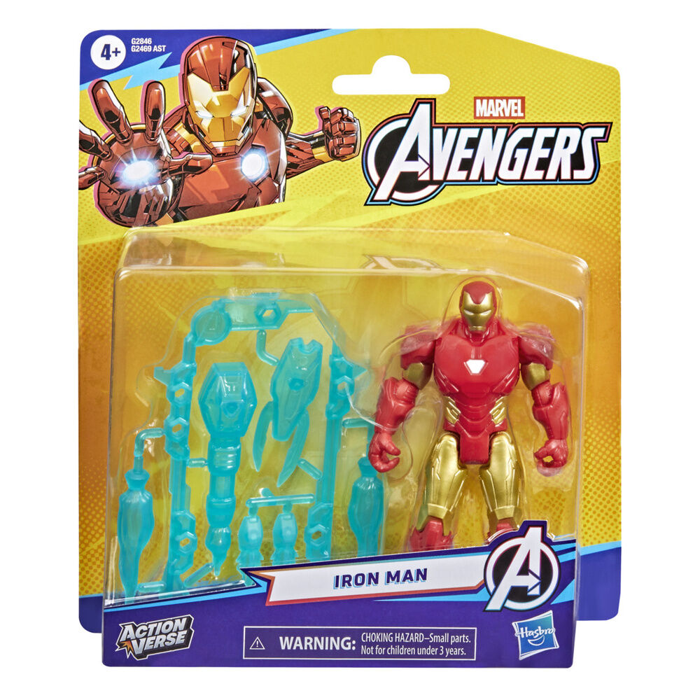 Figuras Marvel Avengers Action Verse de 11 cm con Iron Man, Capitán América y Hulk - 3