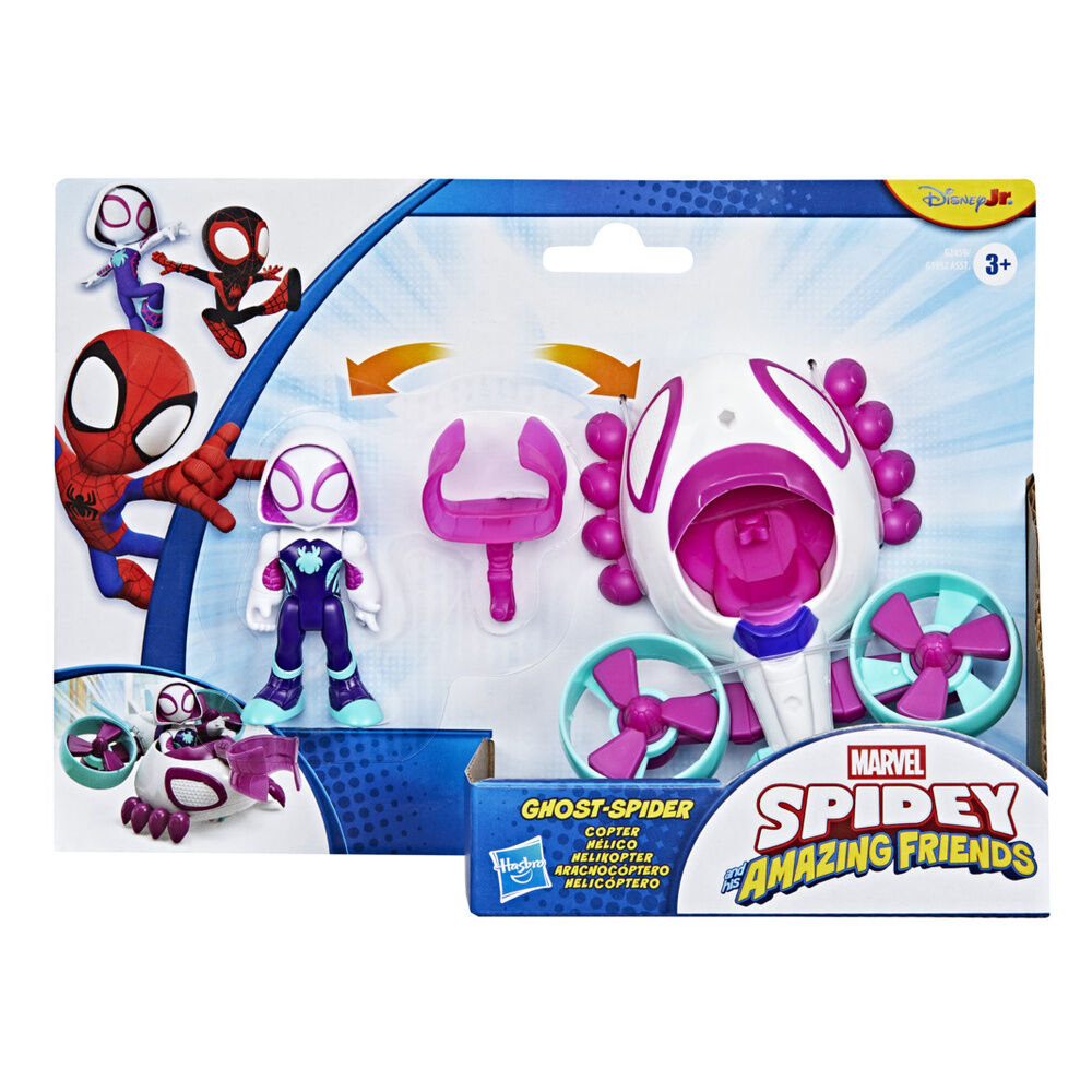 Figura Ghost Spider de 7,6 cm con helicóptero Marvel Spidey - 2