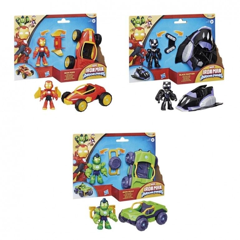 Surtido Marvel Iron Man con figura articulada y vehículo