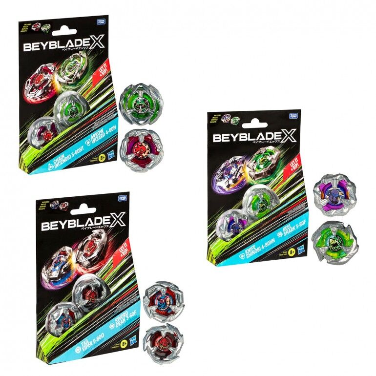Pack doble Beyblade X surtido con dos tops
