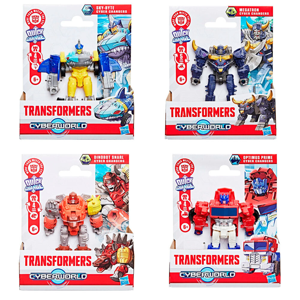 Figuras Transformers Cyberworld Cyber Changers de Hasbro en cuatro diseños surtidos