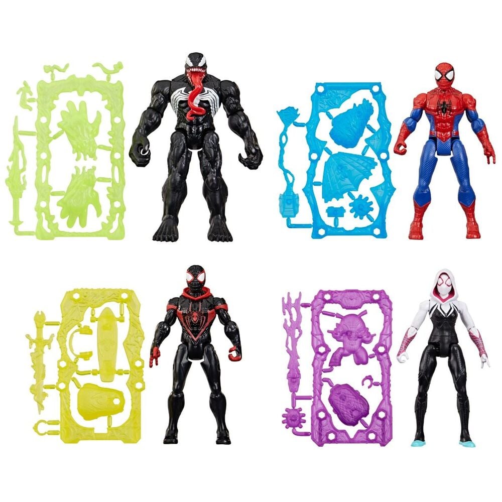 Surtido de figuras articuladas Marvel Action Verse de Spider-Man con accesorios
