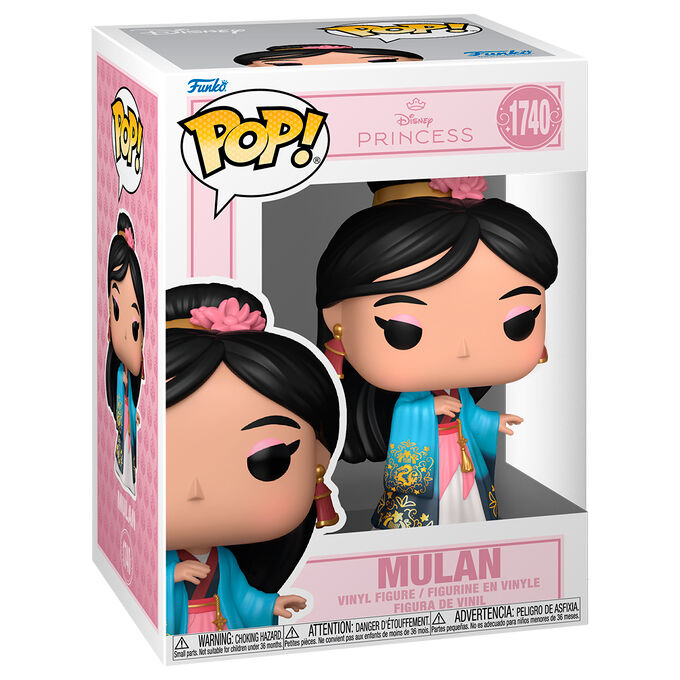Figura Funko POP! de Mulan con túnica azul y detalles florales - 2