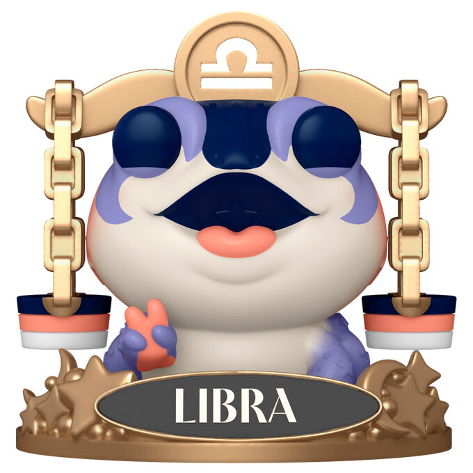 Figura Funko POP! Zodiac Libra con base dorada y símbolo de Libra