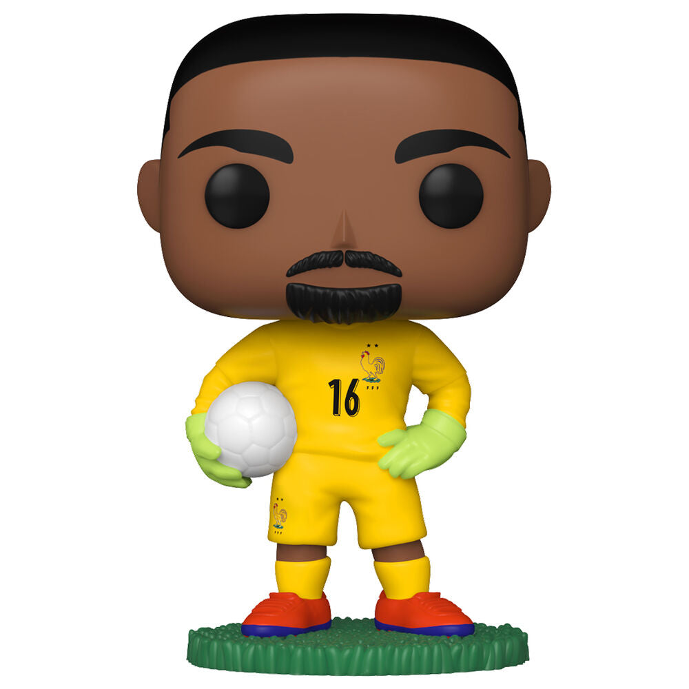 Figura Funko POP de Mike Maignan con uniforme amarillo de Francia y balón